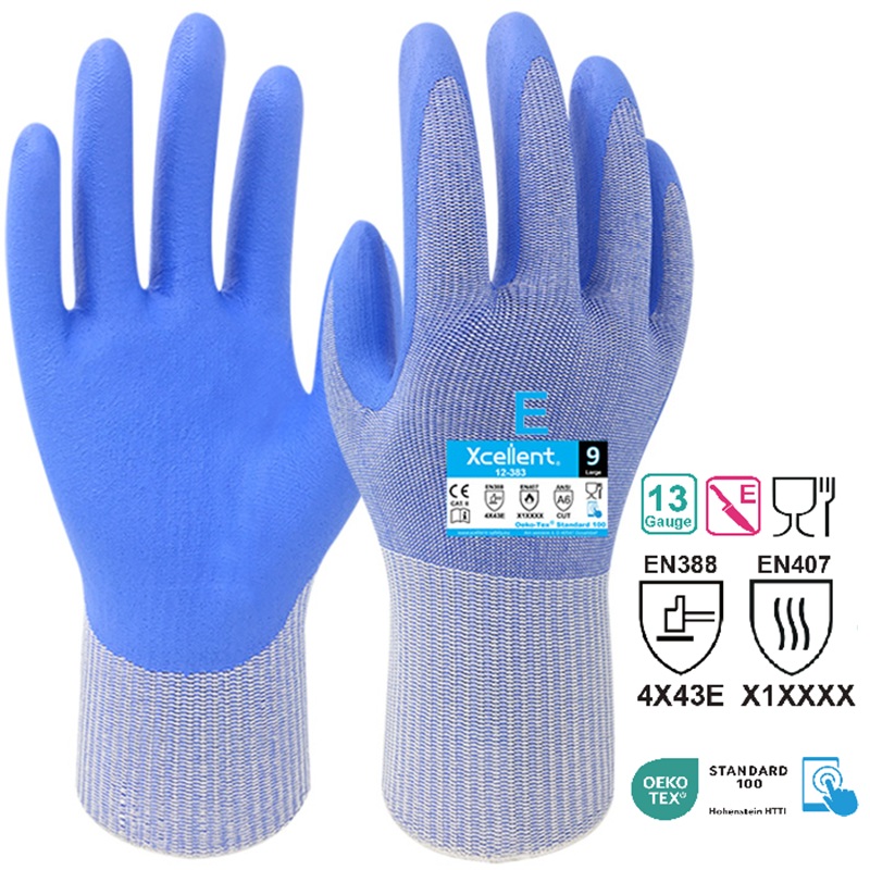 GUANTO ANTITAG. PER USO ALIMENTARE CUT E IN NITRILE XCELLENT EN388 4X43E EN407